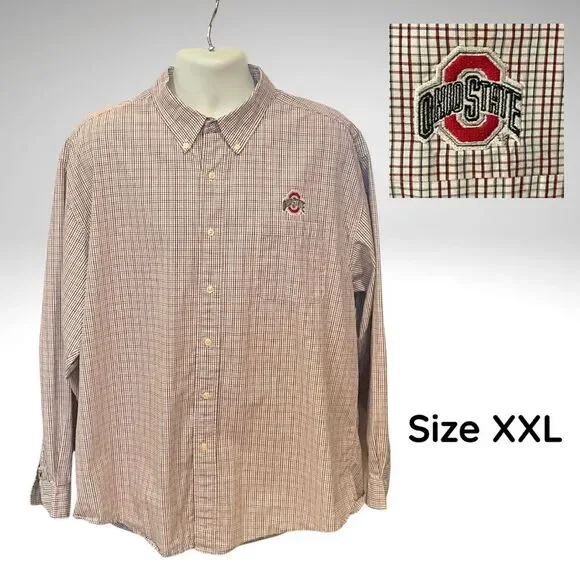 Ohio State Buckeyes Men’s Long Sleeve Checked Shirt – Size XXL - Picture 1 of 9